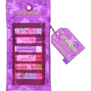 Vintage Bonne Bell Lip Smacker Snow Much Fun Lip Balm Set 6 Flavors w/Zip Pouch